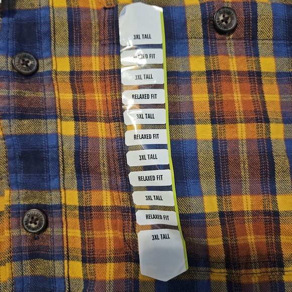 NWT Duluth Trading Co Free Swingin relaxed fit blue flannel shirt 3xl Tall - Picture 2 of 7